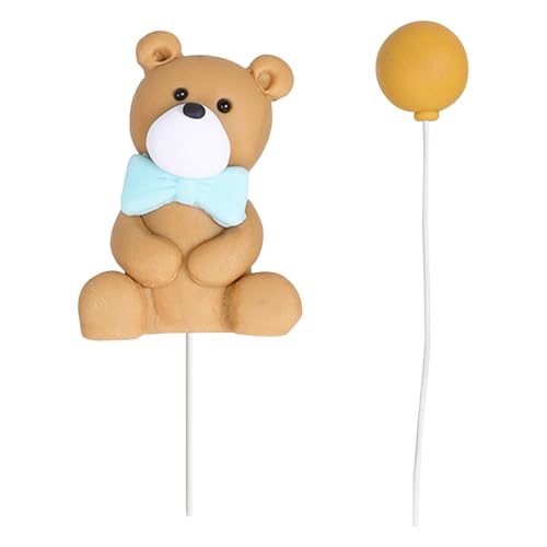 HDGSAFD 1 Pieza De Inserto De Oso Y 1 Pieza De Inserto De Globo, Decoraciones para Pasteles, Insertos para Pasteles Dulces, Accesorios para Pasteles De Fiesta
