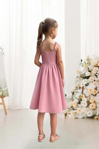 Girls' Spaghetti Straps Chiffon Junior Bridesmaid Dress with Ruffle A-Line Flower Girl Dresses for Weddings2