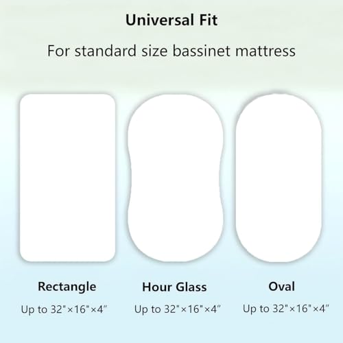 Image of SDIII Dinosaur Bassinet Sheet 2 Pack for Boy Girl, Soft Stretchy Microfiber Jersey Knit, Universal Fit for Rectangle Round Oval Hourglass Mattress
