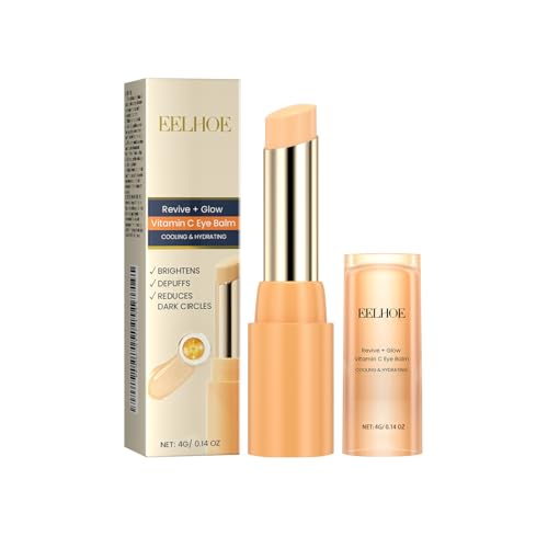 Crema de Ojos con Vitamina C, Bálsamo de Cuidado de Ojos con Vitamina C, Crema Contorno, Reduce las Líneas de Expresión y las Ojeras, Contorno Hidratante