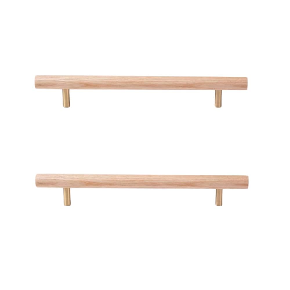 SANCHAKOU Wood Dresser Knobs 2Pcs Beech Black Walnut Ash Wood Log Color Wardrobe Drawer Cabinet Wooden Extended Door Handle 160Mm Ash Wood