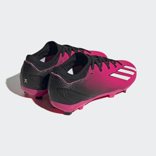 adidas Tênis de futebol unissex infantil X Speedportal.3 Firm Ground, Team Shock Rosa/Zero Metallic/