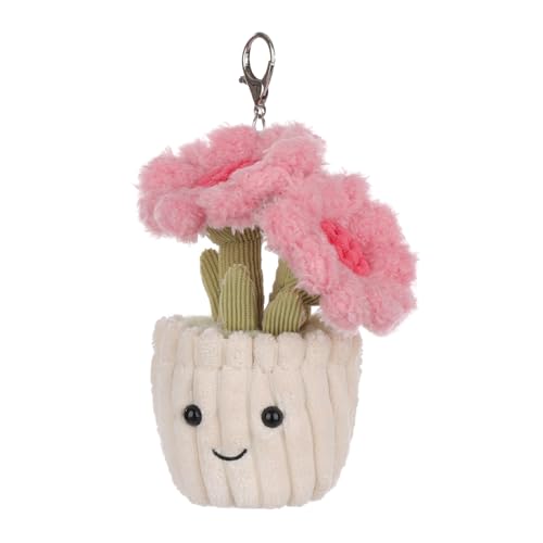 Image of Apricot Lamb Sunflower Cute Keychain Soft Stuffed Plush Keychain Toys 5.9IN