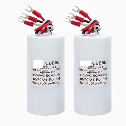 1pc CBB60 34UF + 8UF drei draht dual kondensator 450V