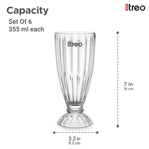 Image of Treo by Milton Linea Sundae Dessert Bowls | Wide Mouth for Easy Serving | Perfect for Sundaes, Ice Cream & Layered Desserts | Ideal for Cafes, Parties & Home | Set of 6, 355 ml Each