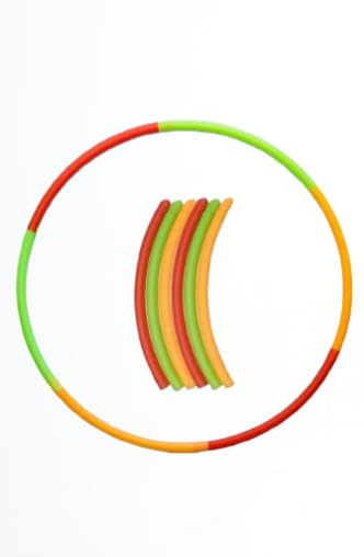 Kids Multicolour Hula Hoop Combo, 66 cm Diameter, Pack of 2 Hula Hoop of 6 Pieces-image-26