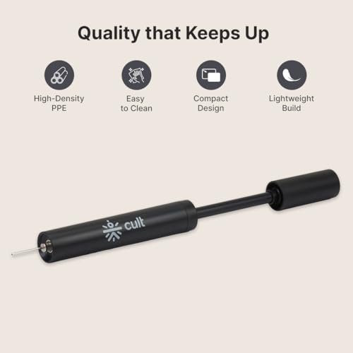 Image of Cult Ball Pump - Durable Double Action Sports Air Pump for Football, Basketball, Volleyball & Handball - Portable Pocket Size Pump with Needle & Nozzle for Quick Inflation