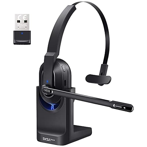 EKSA H5 Auriculares BT con Micrófono y USB Dongle 45 Tiempo de Reproducción Auriculares Inalambricos PC, Cascos con AI Micrófono Cancelación Comerciales para Oficina/Hogar | Ya disponible en tu tienda friki favorita! En mundofriki.es!