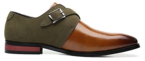 Santimon Mens Monk Strap Loafers Easy Slip-On Leather Dress Comfort Lightweight Driving Formal Business Classic Casual Shoes3