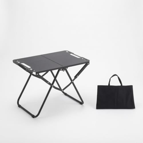 Table tactique pliable noire extérieure avec support de lampe intégré