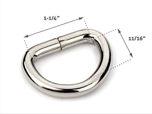 Craftmemore 1 1/4 & 1 1/2 Inches D-Ring Findings Metal Non Welded D Rings For Belts Bags Lanyard Leathercraft Avail 4 Colors (1 1/4" X 20 Pcs, Gunmetal) #TOP1
