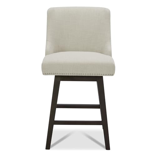 CHITA-Counter-Height-Swivel-Barstools-FSC-Certified-26-H-Seat-Height-Upholstered-Bar-Stools-Set-of-2-Performance-Fabric-in-Linen CHITA Counter Height Swivel Barstools FSC Certified 26 H Seat Height Upholstered Bar Stools Set of 2 Performance Fabric in Linen