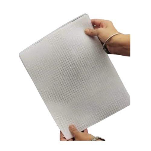 10 Pcs Cross Stitch Canvas Sheet for Wedding Craft, Sewing/Embroidery Projects and DIY/Fish breeding Net Orchid Cone Planter net/Mat for Fridge/Dining Table (30 x 25 cm) (White) mat-image-35