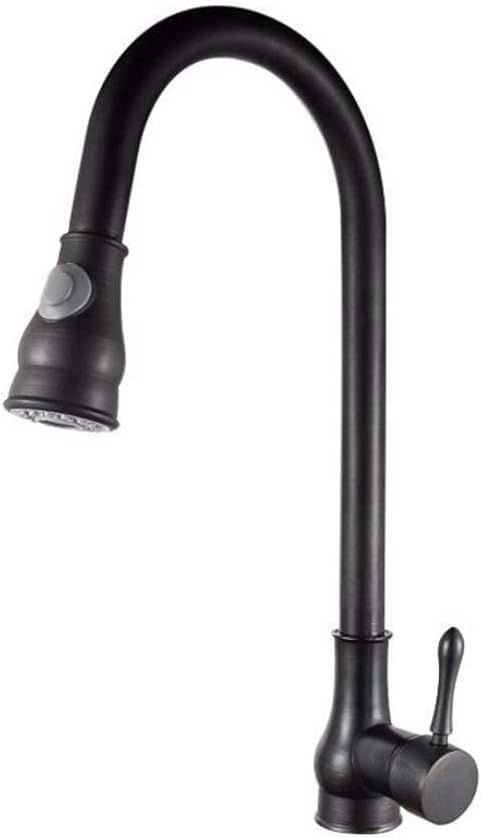 Robinet cuisine cuivre noir mitigeur pour grand évier eau chaude froide