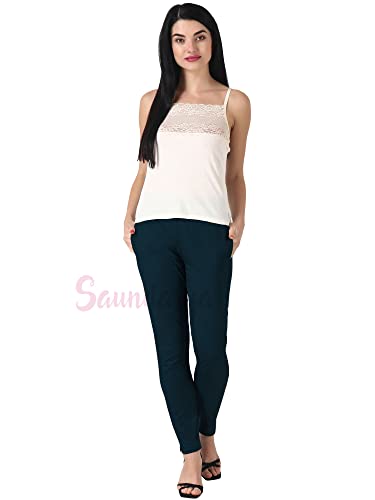 Image of Saundarya Women's Regular Fit Stretchable Cotton Trousers Pants