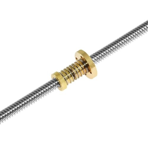ELLANA Threaded Backlash 1mm 2mm Pitch Tr8x2 Trapezoidal Thread Lead Screw T8 Lead Screw with T8 Anti Backlash Spring Load Nut Screw trapezoidal (Color : 300mm, Size : Pitch 1mm Lead 1mm)
