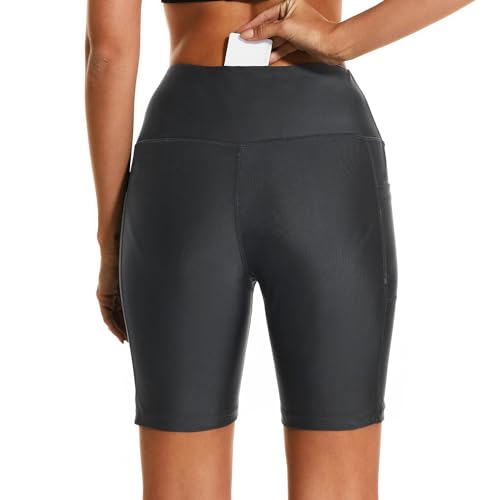 Image of HODOSPORTS Women's 3'' /5'' /7'' /9'' /12'' Swim Board Shorts UPF50+ High Waisted Quick Dry Swimsuit Bottoms with Pockets Liner