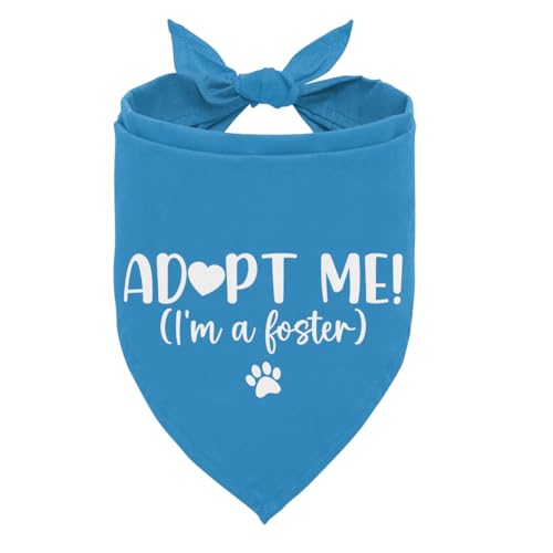Adopt Me Im a Foster Dog Bandana Adopted Puppy Bandana Baby Dog Announcement Tie on Scarf Blue Dogs Bandanas Pet Scarf Accessories for Small Medium Dogs Cats Photo Prop