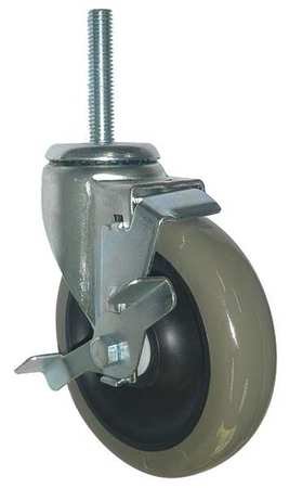 Swivl Stem Caster, Poly, 5 in., 300 lb., Gry