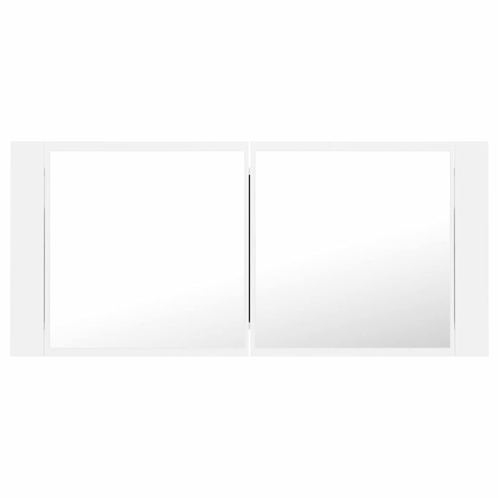 Tidyard Armadio specchio bagno con luce LED armadio sospeso a specchio, mobile sospeso armadio da doccia, armadio da parete, mobile portagioie bianco, 100 x 12 x 45 cm