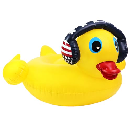 Inflatable Duck Pool Floats Adult - USA 4th of July Pool Float,Giant Patriotic Blow Up Rubber Duck Lake Raft,American Fourth of July Pool Floaties for Summer Beach Swimming Party Decoration