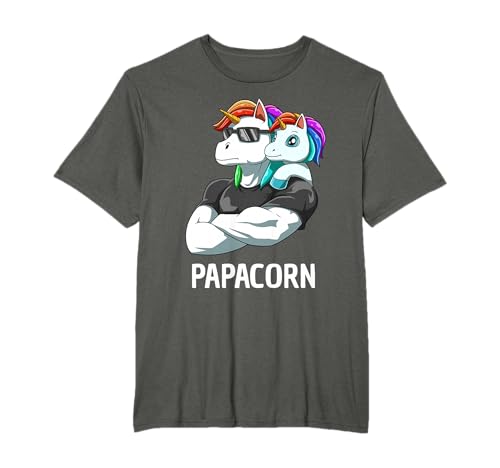 Papacorn Vater Tochter Einhörner T-Shirt
