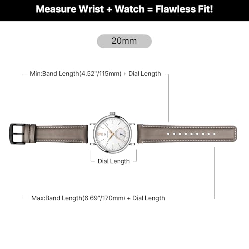 Image of Fullmosa Quick Release Premium Leather Watch Strap | 24 /22 /21 /20 /19 /18mm,Burnished Leather Watch Band Compatible with Samsung Amazfit Fossil Replacement Belt for Men and Women