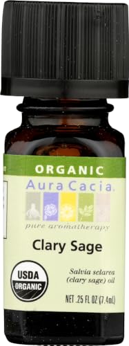 Huile essentielle de sauge sclarée bio Aura Cacia 7,4 ml pour diffuseur