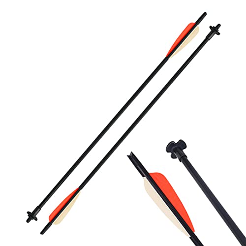 FDHW 24" Archery Crossbow Release Bolts Crossbow Decocking System Arrows with 4" Rubber Vanes Crossbow Accessories 2 Pack