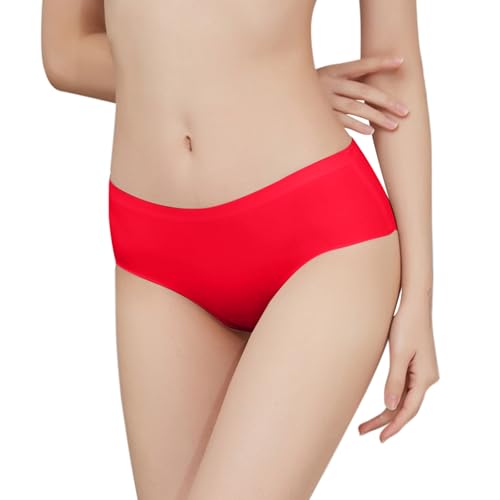 Calzoncillos Mujer Ropa Interior Mujer Seda Hielo Sin Marcas Transpirable Ropa Interior Mujer Ropa Interior Mujer, rojo, XL