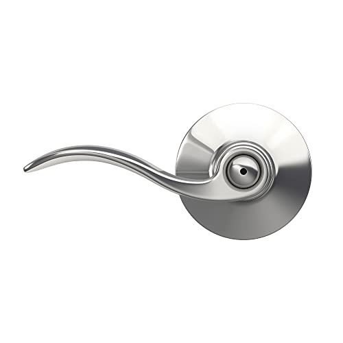 Schlage F40 Acc 625 Accent Door Lever, Bed & Bath Privacy Lock, Bright Chrome #TOP5