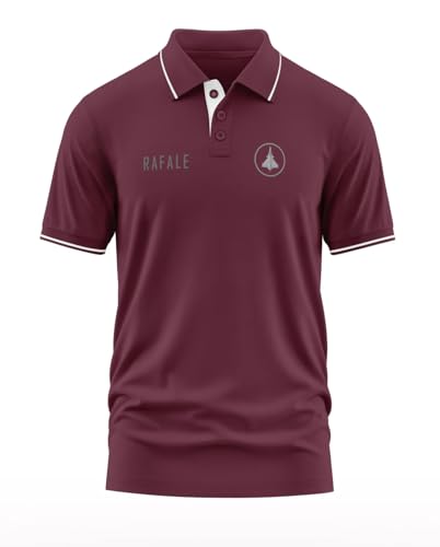 Image of WarriorWorld Polo T-Shirt for Men | 270 GSM Pure Cotton Fabric | Stylish Collar Casual Half Sleeve Tshirt for Aviation Enthusiasts | Breathable & Comfortable Fit