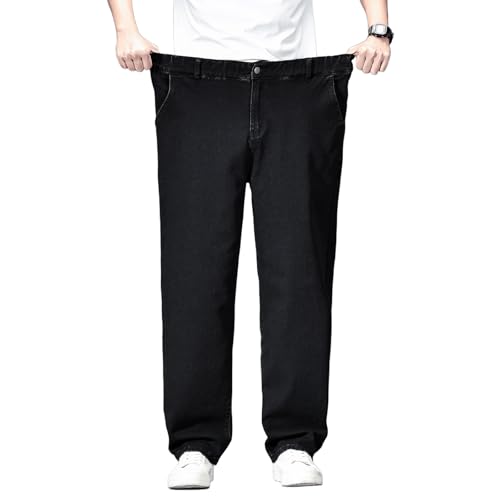 Men's Plus Size Jeans Elastic Waisted Baggy Denim Pants Big and Tall Straight Loose Fit Jeans Work Pants 2XL-6XL
