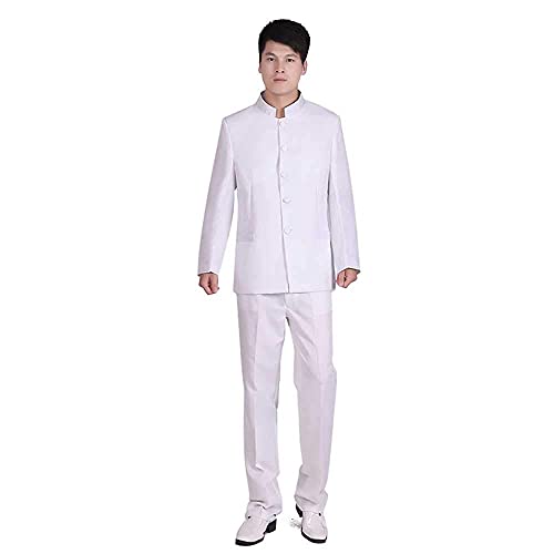 Chinese Tunic Suits Mandarin Collar Formal Black Suit Slim Fit Front Button Japanese School Uniform Groom Dress4