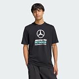 adidas Hombre Mercedes - Amg Petronas Formula 1 Team DNA Graphic Shirt, Black/Semi Mint Rush, M
