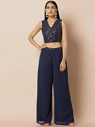 Image of Indya Women's Relaxed Fit Mid Rise Bottom
