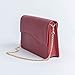 Kardinal Fashions Red Purse for Women, Designer Clutch, Vegan Leather Envelope Style Fashion Hand Bag with Wristlet Strap and Gold Crossbody Chain from