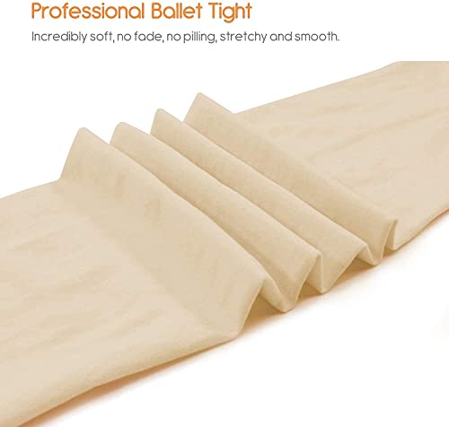 Image of Zando Ballet Tights for Girls - Ultra Soft Girls Dance Tights Elastic Ballet Footed Halloween Tight Girl for Daily School