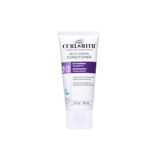 CURLSMITH Multi-Tasking 3-in-1 Conditioner, Use as a Protein-Rich Rinse-Out Conditioner or Leave-In Conditioner or Deep Conditioner, For All Curl Types, Vegan & Cruelty Free (2 oz)