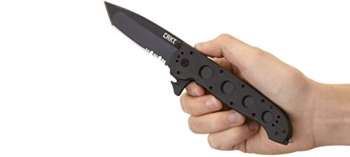 Image of CRKT M16-14ZLEK Folding Knife with Liner Lock: AUS 8 Triple Point Serrations Blade, Glass-Reinforced Nylon Handle, Reversible Pocket Clip, M16-14ZLEK