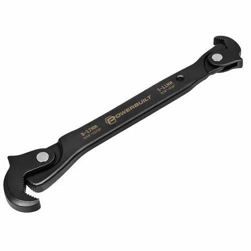 Powerbuilt 8 Inch Dual Headed Self-Adjusting Wrench Quick Auto-Adjusting Jaws for Home Auto Bike Repair 517mm / 3/1611/16 643158ECE