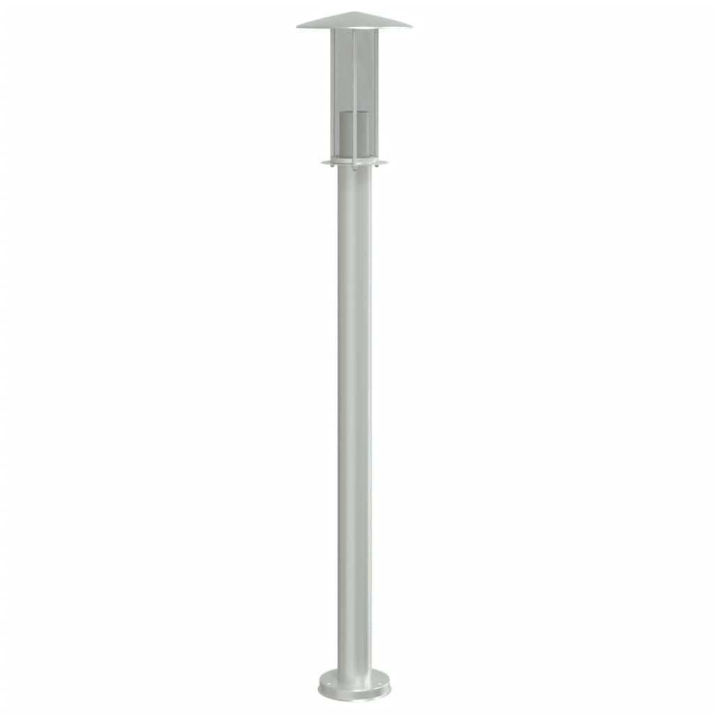 VidaXL Outdoor Floor Lamp - 100 Cm Stainless Steel IP44 Rating, Silver - Garden/Driveway/Patio Light With PC Diffuser, E27 Bulb Socket