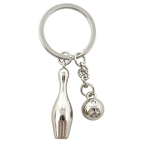 Honbay 1PCS Metal Cute Mini Bowling Ball Key Ring Chain