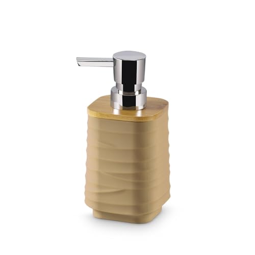 Image of Freelance Portofino ABS Bathroom Accessories Set of 5, Cappuccino - Liquid Handwash Soap Dispenser, Brush /Toothbrush Holder, Tumbler, Dish, Tray - Plastic Set for Wash Basin - Stronger Than Ceramic