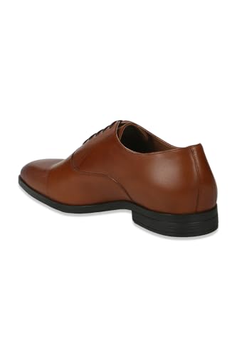 Image of Louis Philippe Men Premium Leather Breathable Lining Material Anti Slip with Heel TPR Sole Formal Oxford Shoes