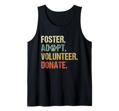 Vintage Foster Adopt Volunteer Donate Animals Rescue Shelter Tank Top