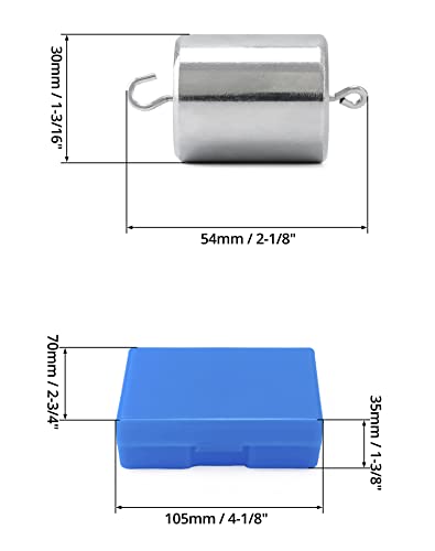 QWORK Double Hooked Weight Set, 4 Pcs 200g (0.44lbs) Chrome-Plated Hook Weight, for General Science and Physics Laboratory Work, with Case