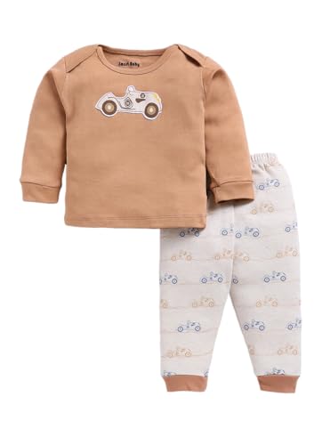 Image of Smart Baby Full Sleeve T-Shirt and Pyjama Set | 100% Cotton Interlock Fabric | Newborn to 6 Months Infant Wear | Soft & Lightweight Baby Suit for Boys & Girls