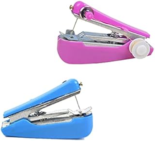 Mini Sewing Machine Manual Handheld Sewing Machine Flexible Fast Stitch Machine for Clothing Curtains Crafts (Random Color)