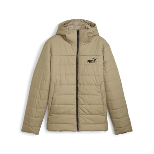 Image of PUMA Mens Essentials Hooded Padded Jacket Athletic Outerwear Casual Insulated - Beige